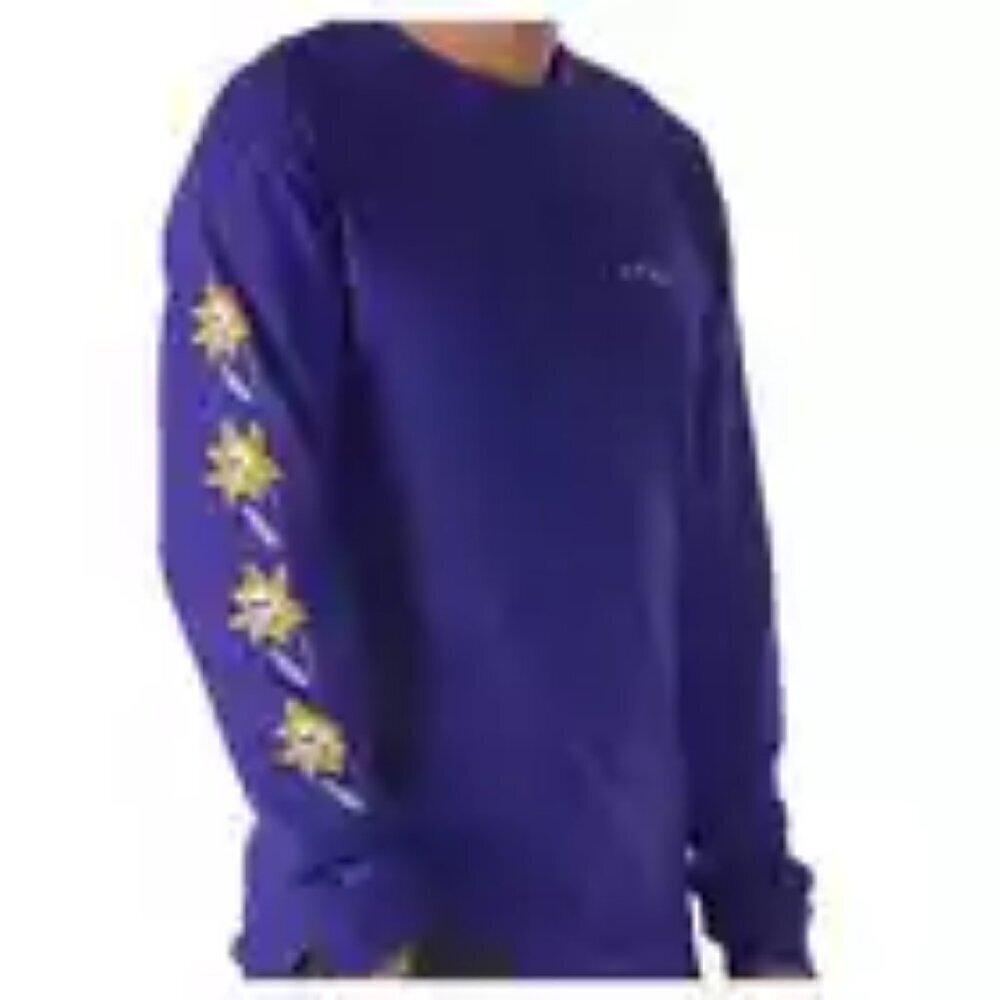 Vans The Skull Flower Off The Wall Long Sleeve Graphic T-Shirt Tee Yellow